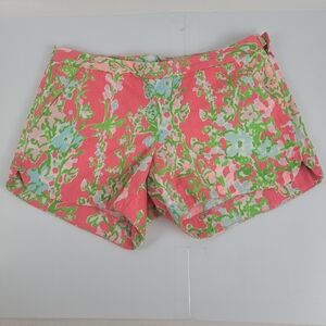 LILLY PULITZER $68 Side Zip Adie Shorts Flamingo Pink Southern Charm Size 00